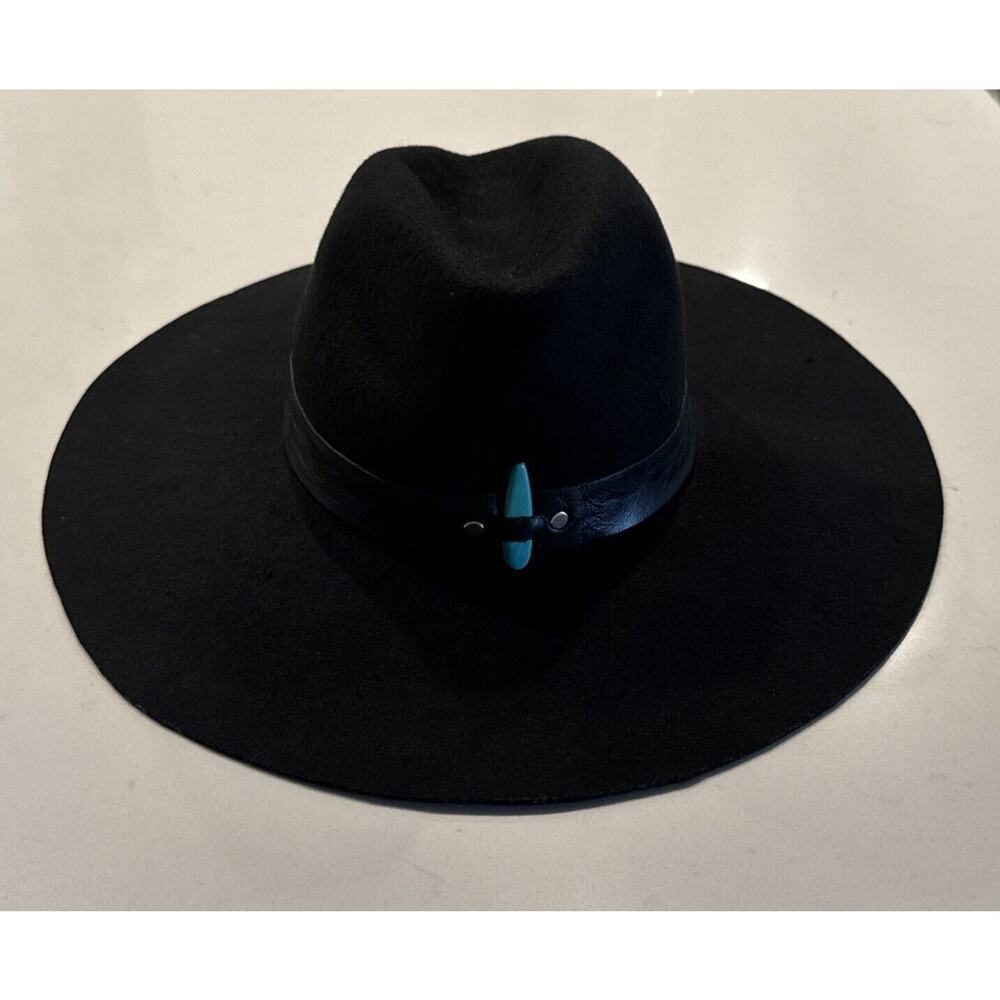 Lovely Bird 100% Wool Hat Western Boho Country Turquoise Floppy READ